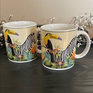 Sakura by Oneida ‘Jungle Animals’ Tropical Wildlife Ceramic Mug Set